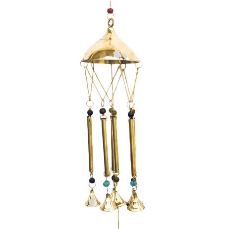 BRASS & BEADS WIND CHIME PIPE DESIGN (POLISH)